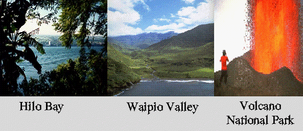 Pictures of beaches and volcanos